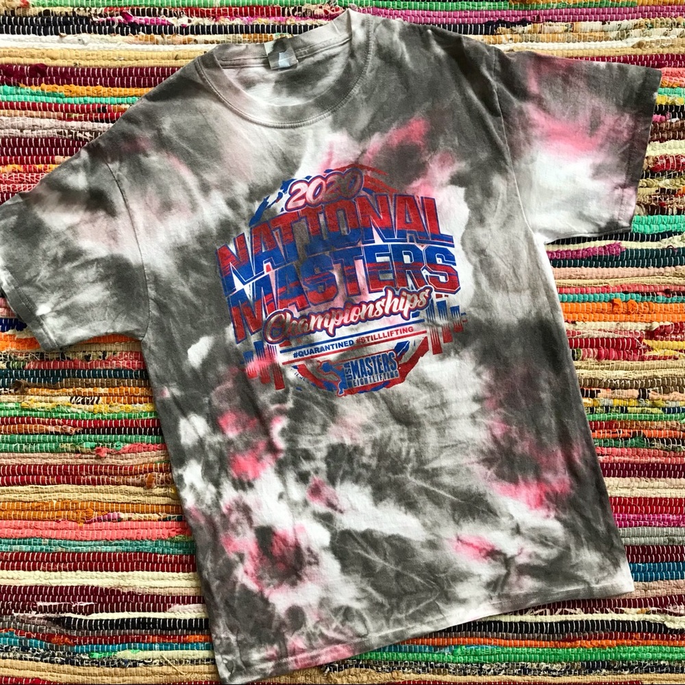 Tie dye weightlifting tee